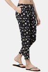 Enamor Viscose Loungewear Bottom - Navy Hibiscus Aop — thumbnail 4